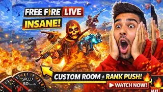 FREE FIRE LIVE 🔴 | Custom Room + Rank Push | Pro Gameplay Hindi 😱🔥