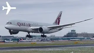 Unusual CLOSE UP Snowy Landings on runway 23L at Manchester Airport- 17th January 2016