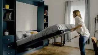 How to install a gas spring on a Murphy wall bed？