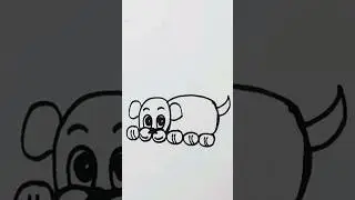 Dog drawing 🖌❤️with 6  circle #short#easy drawing#Art and craft by sarba.