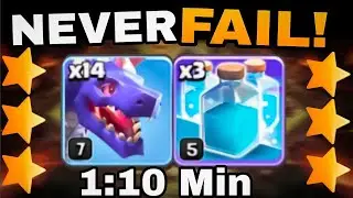 TH12 Easy 3⭐ Attack in Just 1 Minute! Dragon + Clone Spell Strategy