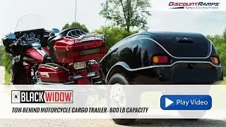 Black Widow Tow-Behind Motorcycle Cargo Trailer - 600 lb Capacity