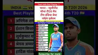 🔥India vs New Zealand 4th T20 Match 2026 Best Playing 11 #playing11 #indvsnz #cricket #shorts