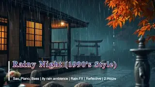 Rainy Night - Sax, Piano, Bass - City rain ambience - Rain FX - Reflective
