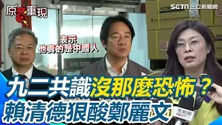 九二共識沒那麼恐怖？賴清德狠酸鄭麗文「表示他真的是中國人」！回應川習通話談台灣！賴清德拋「四個不變」強調台美堅如磐石【94要客訴】