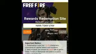 Free fire redeem code #freefireindia