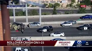 Rollover crash closes Interstate 25 in Albuquerque
