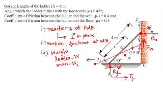 Ladder Friction Problem | Applications of Friction | Engineering Mechanics | Tamil