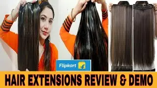 Flipkart D-divine Hair Extensions review&Demo || How to use hair extensions own hair|Deeksha chauhan