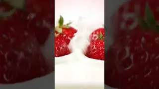Strawberry Milk Splash 🍓🥛 | Creamy ASMR Perfection #Shorts #ASMR #fruit