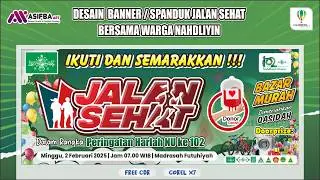 FREE CDR Desain Banner Jalan Sehat & Donor Darah Bersama Warga NU Nahdliyyin CorelDRAW X7 #asifbaart
