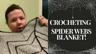 How I crocheted webs onto a spider web blanket!