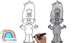 HOW TO DRAW AND COLOUR IN GUY DIAMOND💎TROLL #stepbystep #drawing #tutorial #howto | Funtime Art