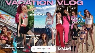 CRUISE TRAVEL VLOG✈️| 24HRS IN MIAMI + Bahamas, Dominican Republic & Turks and Caicos🫧 