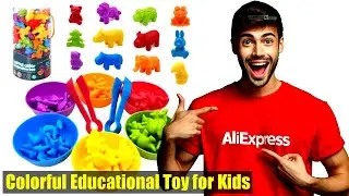 Rainbow Counting Bear Math Toys | Educational Animal Dinosaur Game Review