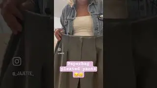 DIY alteration from a classique oversized pants to a paperbag style #pleatedpants #sewingtutorial