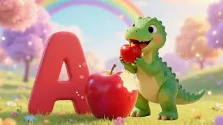 A is for Apple 🍎 | Dino Alphabet Song A&ndash;Z 🦖 | Learn ABC with Dinosaurs | Kids Song
