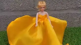 How to Sew an Off-Shoulder Ball Gown for Barbie | Easy Doll Dress Tutorial