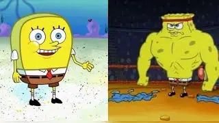 SpongeBob muscle evolution meme