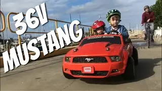 36v Modified Power Wheels Mustang Cruising.Electric cars for kids 2017.