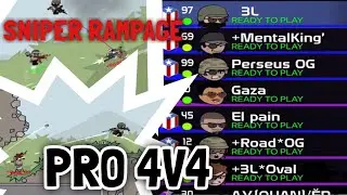 SNIPER RAMPAGE!! Crazy Pro 4 VS 4!! Epic Kills [ Doodle Army 2: Mini Militia ]