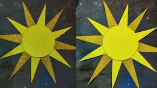 how to make The SUN 🌞 from glitter sheet /DIY suncraft #diy #walldecor  #classroomdecoration #decor