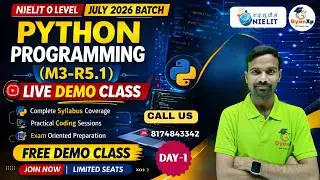 NIELIT O Level Python Programming (M3-R5.1) | July 2026 Batch | Free Live Demo Class Day-1 | GyanXp