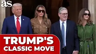 Trump's SIGNATURE GESTURE captured as he leaves Chequers with MELANIA