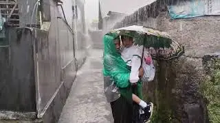 TERRIFYINGLY BEAUTIFUL RAINSTORM ⛈️ Heavy Thunder & Rain in Indonesia | Relaxing Rain for Sle