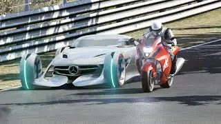 Suzuki Hayabusa vs Hypercars Mercedes-Benz AMG, Bugatti, Apollo Project EVO at Nordschleife