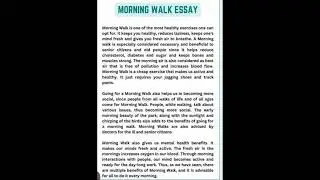 MORNING WALK 😄 PARAGRAPH ON  MORNING WALK