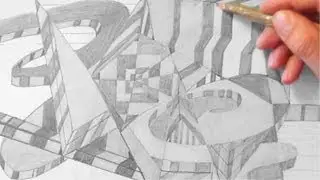 Abstrakt 3D, zeichnen im Zeitraffer 05 (Abstract 3D, drawing in fast motion)[HD]