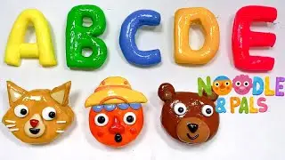 The Animal Alphabet |  Learn Animal Names! | Noodle & Pals  Clay Cracking   국수와 친구들 점토부수기 ASMR