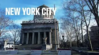 [4K] New York City 🗽 Spring Walk - Sakura & Riverside Parks [Mar. 2022]