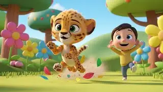 Why Is Baby Cheetah Zooming Around the Cone AV1 | Fun Kids Song | Nursery Rhymes for Toddlers