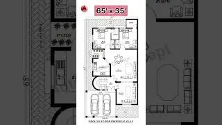 65x35 modern house design | Home plan layout | Ghar ka Naksha #shorts #youtubeshorts #house