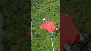 Gifu Bungy jump, 700 feet in a wing suit. (vertical frame)