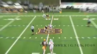 Jake Robertson 2018 #31 LSM/D Gritty Goal (FO, SC, CT, GB, G) Lawrenceville vs Brunswick School