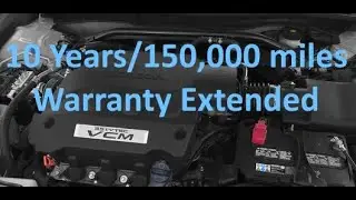 Honda VCM Warranty Extended 10 years/150,000 miles