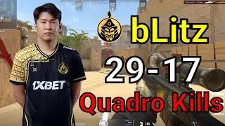 CS2 bLitz pov Faceit Mirage (29-17) 3 Triple Kills! & Quadro Kills! | Jun 22, 2024 | #cs2 #csgo