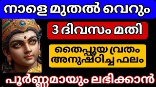 തൈപൂയ വ്രതം വിട്ടു പോയവർക്ക് മുരുക ഭഗവാന്റെ അനുഗ്രഹം നേടാൻ നാളെ മുതൽ വെറും 3 ദിവസ വ്രതം മാത്രം മതി