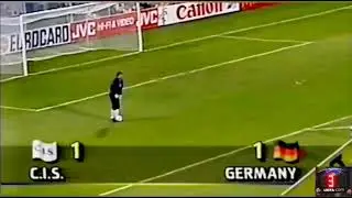 LATE GOAL of Thomas H&auml;&szlig;ler (Germany) v C.I.S. at 90 ／ UEFA Euro 1992 GS MD1