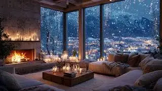 Calm Winter Snow Atmosphere | Cozy Fireplace for Insomnia Relief