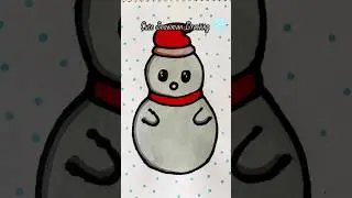 Cute Snowman Drawing ⛄❄️ | Relaxing Kawaii Art | Easy Holiday Doodle