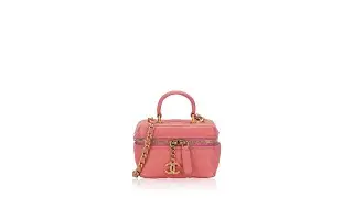 Chanel Caviar Mini Top Handle Vanity Bag With Chain Pink