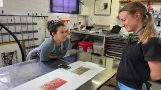 Artist Heidi Fourie - Printmaking collaboration at the David Krut Workshop, Johannesburg 2020