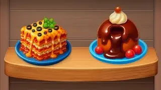 Lasagna and Chocolate Mini Cake ।  Kitchen Set Diy Cooking Game । Breakfast । Healthy Food Animated