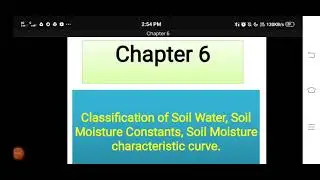 classification of soil water and soil moisture constants.