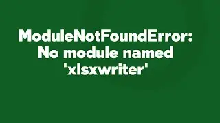 ModuleNotFoundError: No module named 'xlsxwriter'