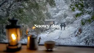 a snowy day outside the window, soft guitar and romanticize your life